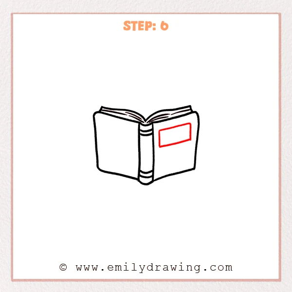 how to draw an open book - Step 6